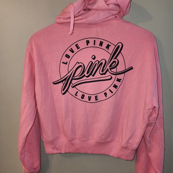 PINK‎ Victoria's Secret Coral Hoodie zipper jacket sz small - Picture 7 of 12